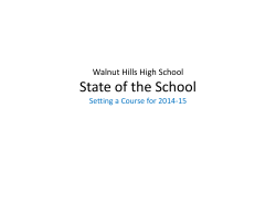 State of the School Walnut Hills High School