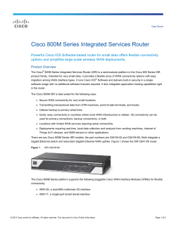 Cisco 800M Series Integrated Services Router