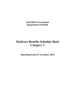 Medicare Benefits Schedule Book Category 3 Australian Government Department of Health