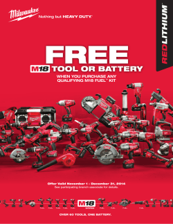 FREE TOOL OR BATTERY WHEN YOU PURCHASE ANY QUALIFYING M18 FUEL