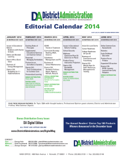 Editorial Calendar 2014