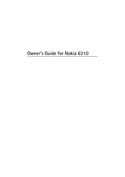 Owner’s Guide for Nokia 6310