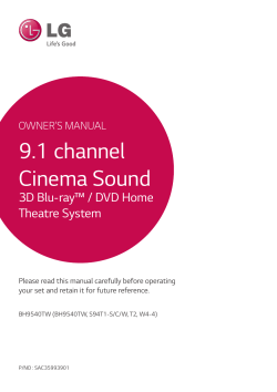 9.1 channel Cinema Sound 3D Blu-ray™ / DVD Home Theatre System