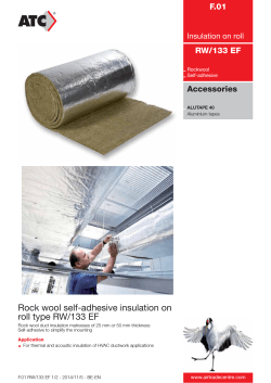 Rock wool self-adhesive insulation on roll type RW/133 EF F.01 RW/133 EF