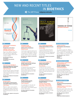 NEW AND RECENT TITLES  BIOETHICS