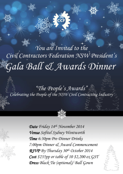 Gala Ball &amp; Awards Dinner  You are Invited to the