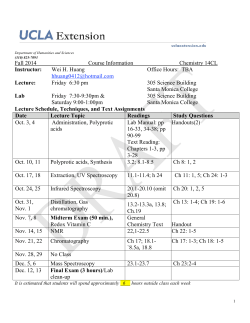 Fall 2014  Course Information Chemistry 14CL