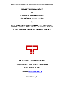 REVAMP OF VYAPAM WEBSITE   ( DEVELOPMENT OF CONTENT MANAGEMENT SYSTEM  (CMS) FOR MANAGING THE VYAPAM WEBSITE
