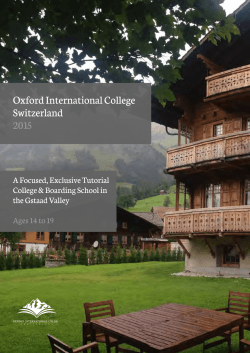 Oxford International College Switzerland 2015 A Focused, Exclusive Tutorial