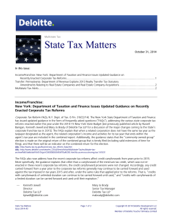 State Tax Matters