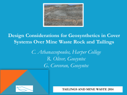 C. Athanassopoulos, Harper College R. Oliver, Geosyntec G. Corcoran, Geosyntec