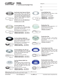 RA6L 6&#34; LED Recessed Downlight Trims Catalog No. Type