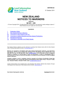 NEW ZEALAND NOTICES TO MARINERS Notices – 239