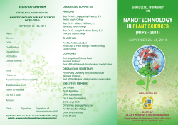 NaNotechNology in  Plant ScienceS