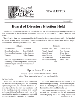 Board of Directors Election Held Newsletter