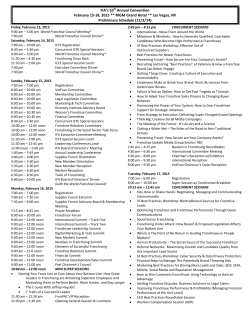 IFA’s 55 Annual Convention Preliminary Schedule (11/2/14)
