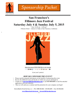Sponsorship Packet  San Francisco's Fillmore Jazz Festival