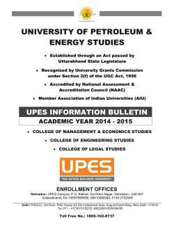UNIVERSITY OF PETROLEUM &amp; ENERGY STUDIES