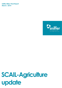 SCAIL-Agriculture update  Sniffer ER26: Final Report