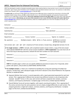UBTLC:  Request form for Enhanced Test Scoring Job #