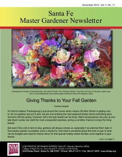 Santa Fe Master Gardener Newsletter