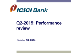 Q2-2015: Performance review October 30, 2014