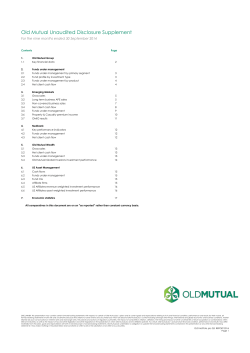 Old Mutual Unaudited Disclosure Supplement