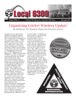 Local 6300 Organizing Cricket Wireless Update United We Bargain, Divided We Fail