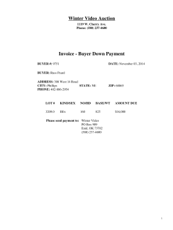 Winter Video Auction Invoice - Buyer Down Payment