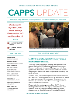 CAPPS  UPDATE CAPPS’s first Legislative Day was a