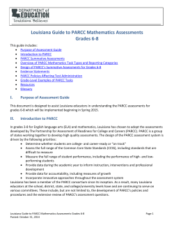 Louisiana Guide to PARCC Mathematics Assessments Grades 6-8