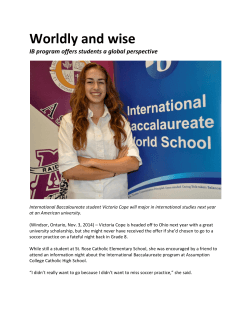 Worldly and wise IB program offers students a global perspective