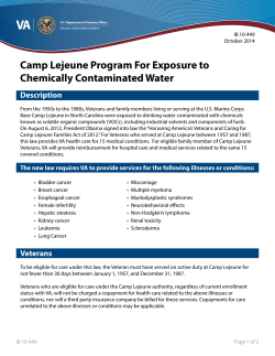 Camp Lejeune Program For Exposure to Chemically Contaminated Water Description