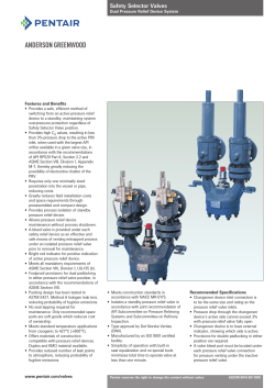 ANDERSON GREENWOOD Safety Selector Valves Dual Pressure Relief Device System Features and Benefits
