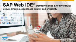 SAP Web IDE* (formally named SAP River RDE) *Integrated Development Environment