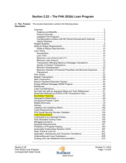 Section 2.22 &ndash; The FHA 203(b) Loan Program