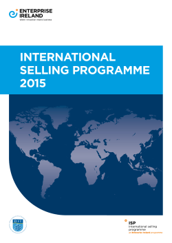 INTERNATIONAL SELLING PROGRAMME 2015