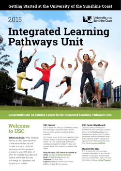 Integrated Learning Pathways Unit 2015 Welcome