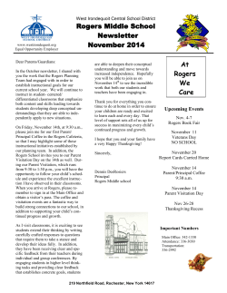 Rogers Middle School Newsletter November 2014 At