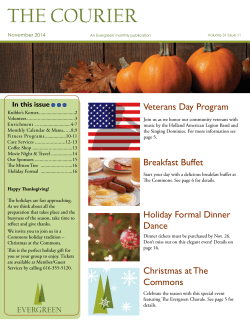 THE COURIER Veterans Day Program In this issue