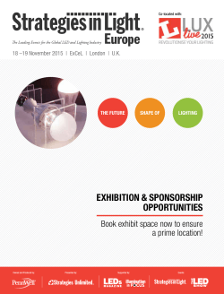 EXHIBITION &amp; SPONSORSHIP OPPORTUNITIES Book exhibit space now to ensure a prime location!