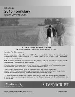 2015 Formulary  (List of Covered Drugs) SilverScript