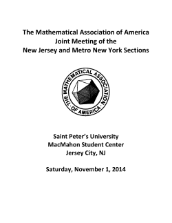 The Mathematical Association of America Joint Meeting of the