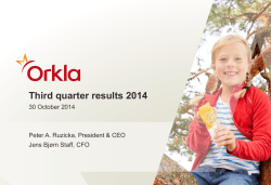 Third quarter results 2014 ​30 October 2014