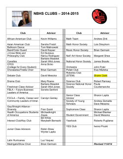 – 2014-2015 NBHS CLUBS