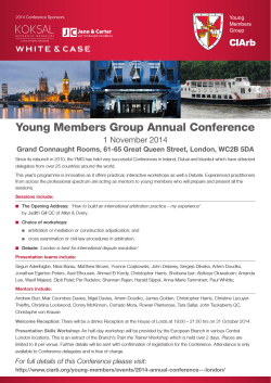 Young Members Group Annual Conference 1 November 2014