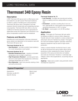 Thermoset 340 Epoxy Resin LORD TECHNICAL DATA Description