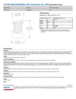 (TO BE DISCONTINUED) LED Underwater (UL_5D4) Specification Sheet Ordering Guide