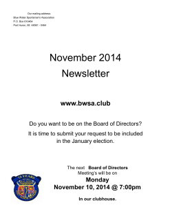 November 2014 Newsletter  www.bwsa.club