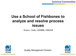 Use a School of Fishbones to analyze and resolve process issues